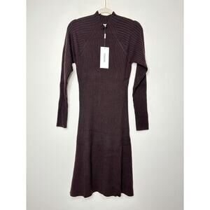 NWT $175 Thakoon Mock Neck Sweater Chocolate brown Size SMALL cozy quiet luxury